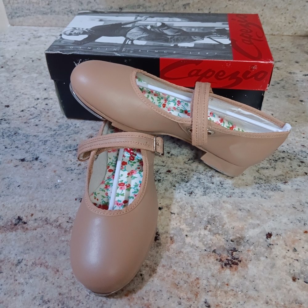 Capezio Girls Mary Jane Tap Shoes 3800C Tan Leather Various Sizes